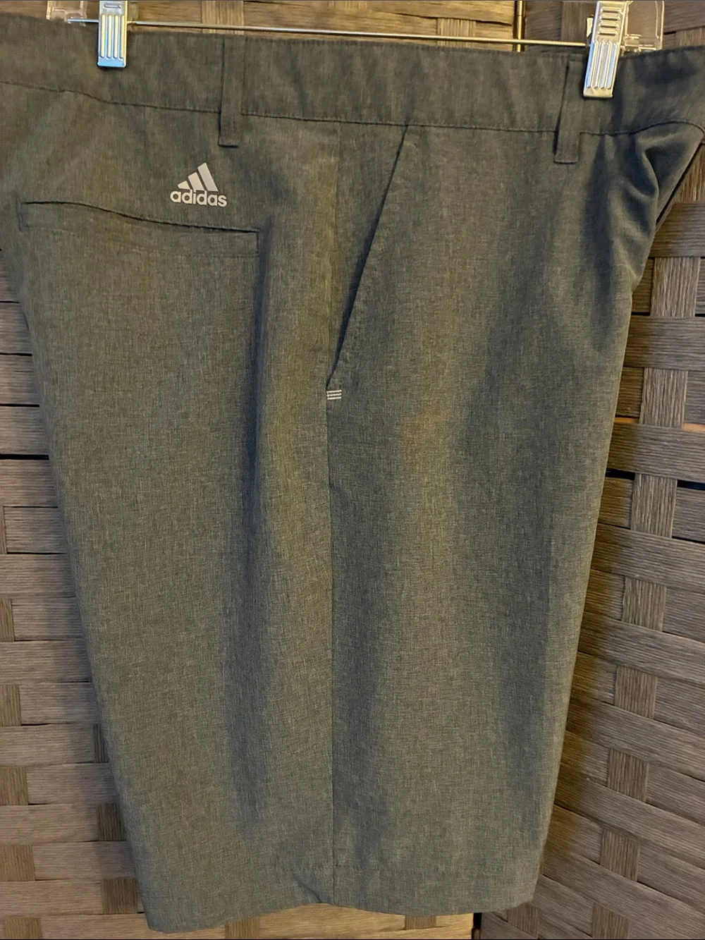 adidas Men's Gray Flat-Front Shorts
